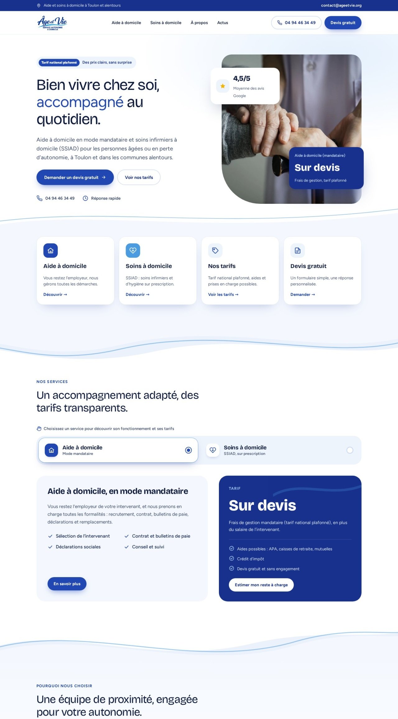 Le site Âge et Vie sur ordinateur