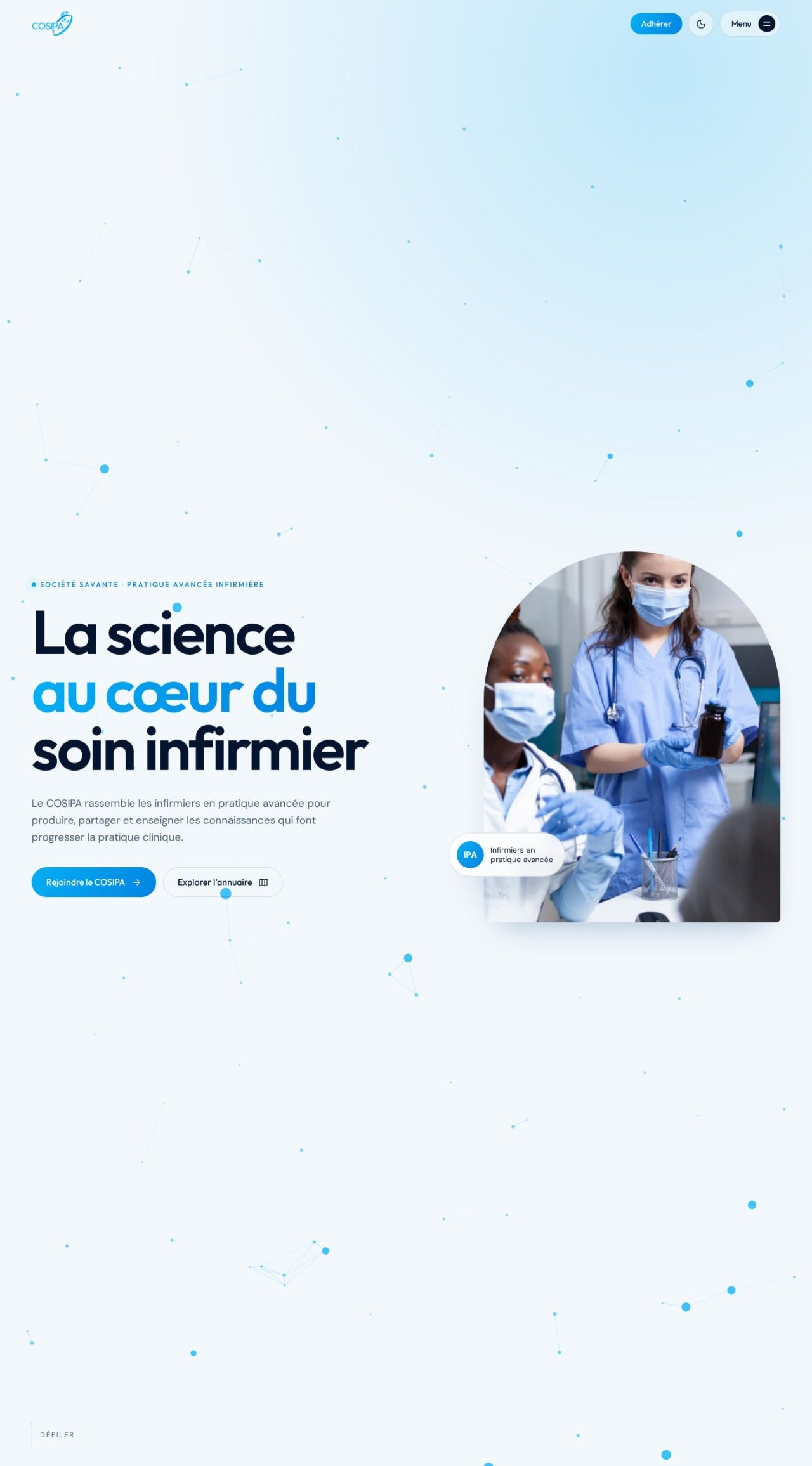 Le site COSIPA sur ordinateur