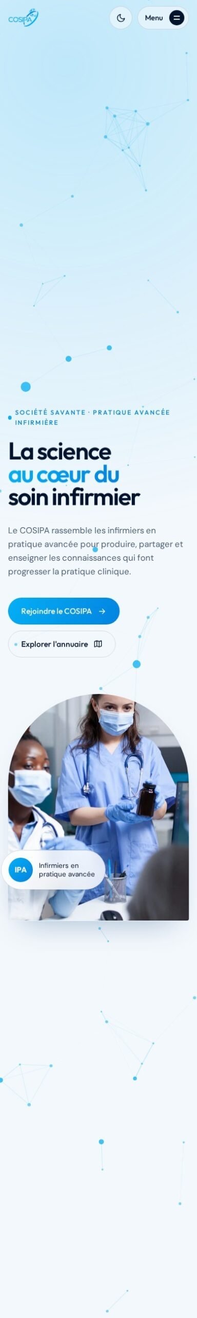 Le site COSIPA sur téléphone