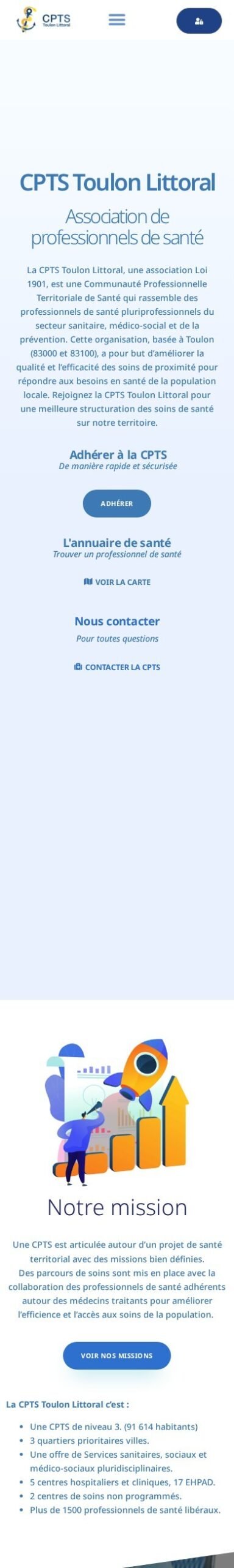 Le site CPTS Toulon Littoral sur téléphone